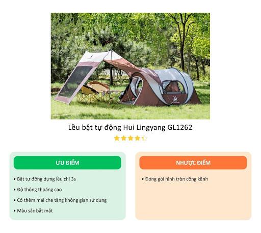 Lều Huilingyang GL1262 thiết kế bật tự động tiện dụng