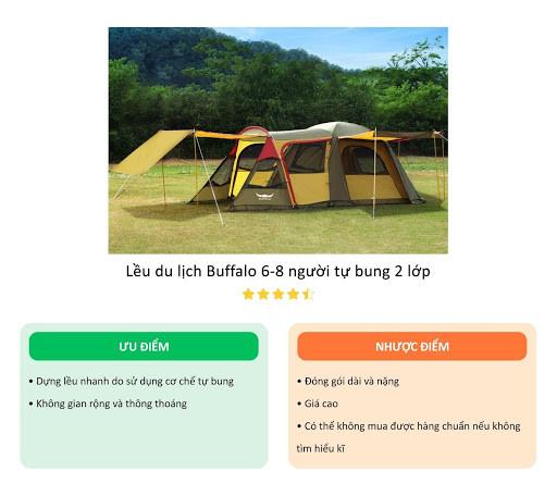 Lều du lịch Buffalo tự bung cho 6-8 người