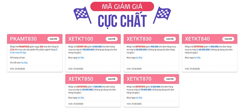 Chọn mã giảm giá áp dụng cho giao dịch mua hàng của bạn