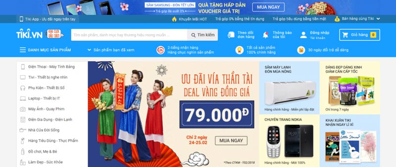 Tiki Trading tại tiki.vn và các gian hàng chính thức của các thương hiệu chính hãng