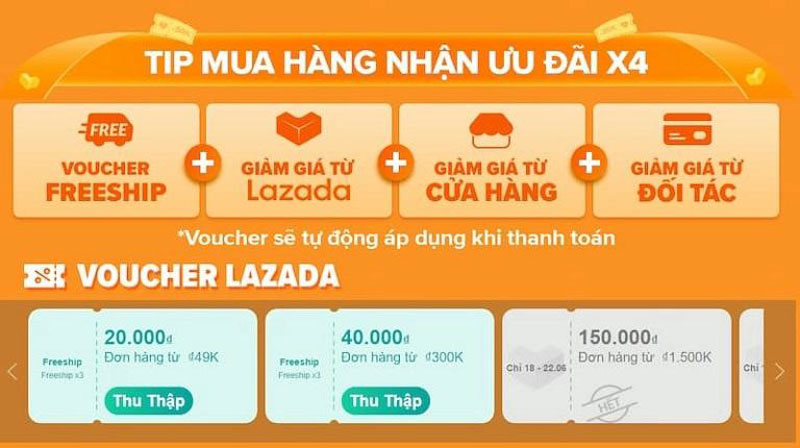 Các voucher lazada 