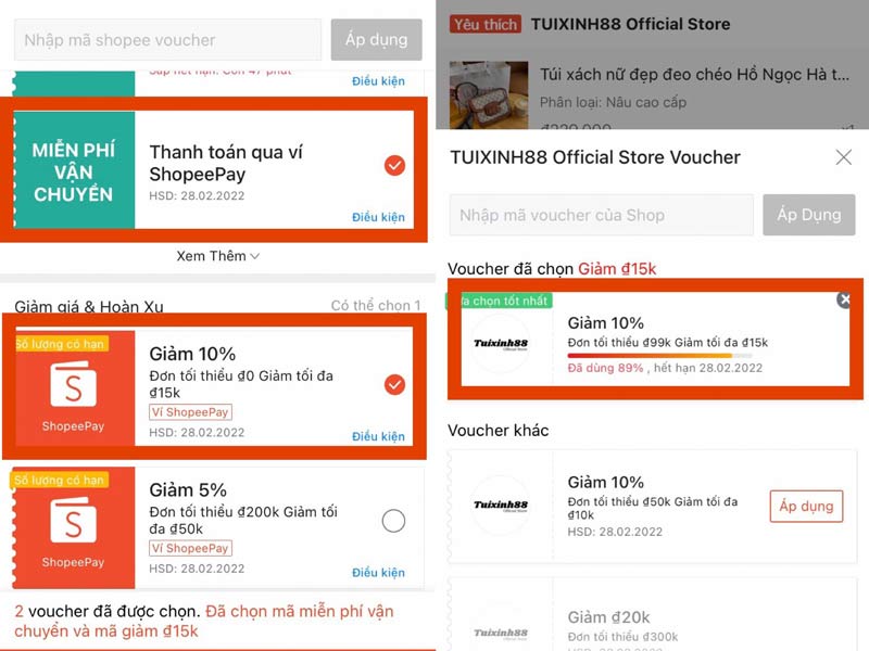 Một đơn hàng Shopee có thể dùng nhiều voucher