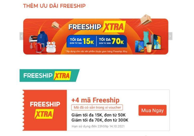 Mã Freeship Xtra 