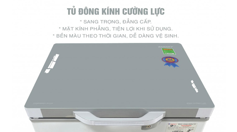 Tủ đông 1 ngăn Sanaky mặt kính cường lực 100 lít VH-1599HYK