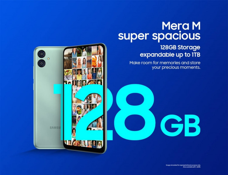 Ra mắt điện thoại Samsung Galaxy M04 với pin 5000 mAh, giá cực 